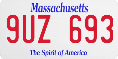 MA license plate 9UZ693