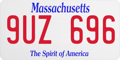 MA license plate 9UZ696
