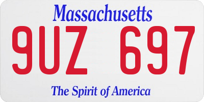 MA license plate 9UZ697