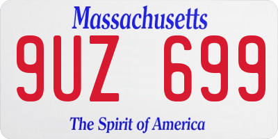 MA license plate 9UZ699