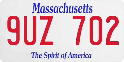 MA license plate 9UZ702