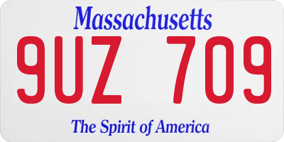 MA license plate 9UZ709