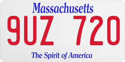 MA license plate 9UZ720