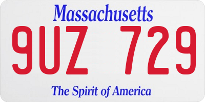 MA license plate 9UZ729
