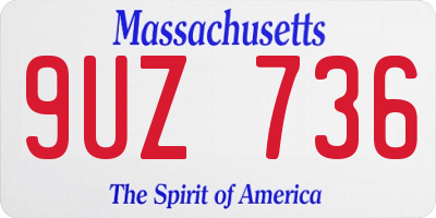 MA license plate 9UZ736
