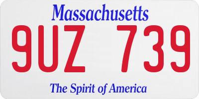 MA license plate 9UZ739