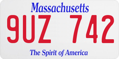 MA license plate 9UZ742