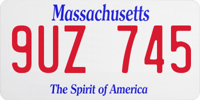 MA license plate 9UZ745