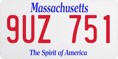 MA license plate 9UZ751