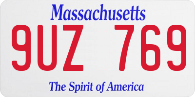 MA license plate 9UZ769
