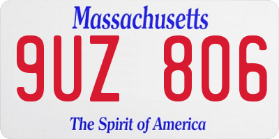 MA license plate 9UZ806