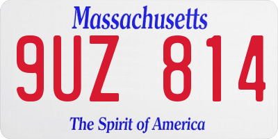 MA license plate 9UZ814
