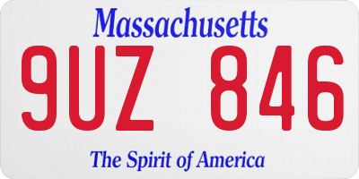 MA license plate 9UZ846