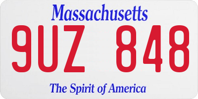 MA license plate 9UZ848