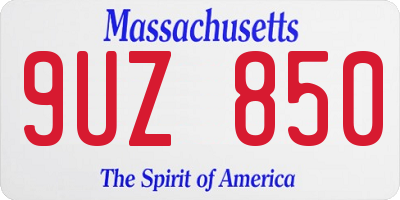 MA license plate 9UZ850