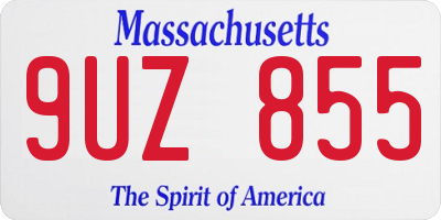 MA license plate 9UZ855