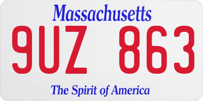 MA license plate 9UZ863