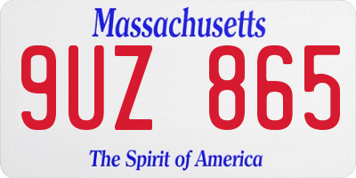 MA license plate 9UZ865