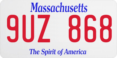 MA license plate 9UZ868