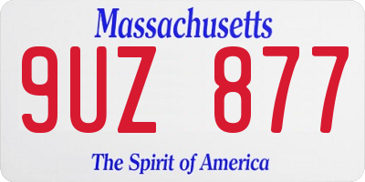 MA license plate 9UZ877