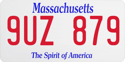 MA license plate 9UZ879