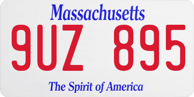 MA license plate 9UZ895