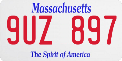 MA license plate 9UZ897
