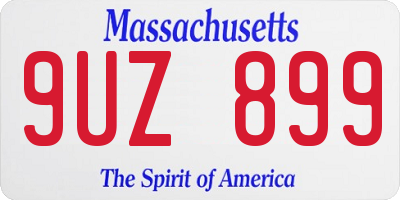 MA license plate 9UZ899