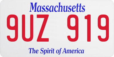 MA license plate 9UZ919