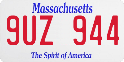 MA license plate 9UZ944