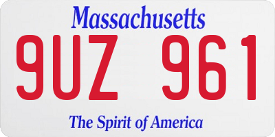 MA license plate 9UZ961