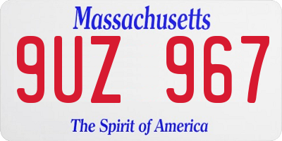 MA license plate 9UZ967