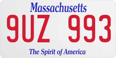 MA license plate 9UZ993