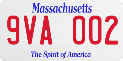 MA license plate 9VA002