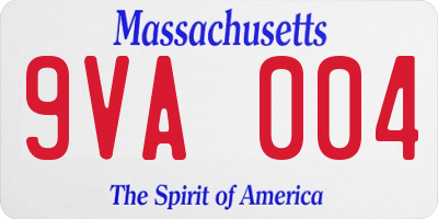 MA license plate 9VA004