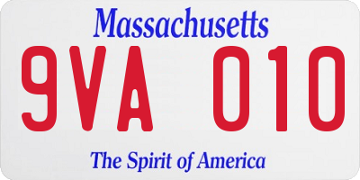 MA license plate 9VA010