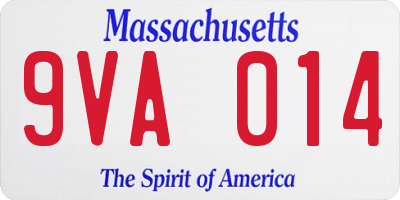 MA license plate 9VA014