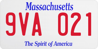 MA license plate 9VA021