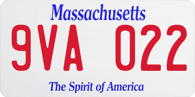 MA license plate 9VA022