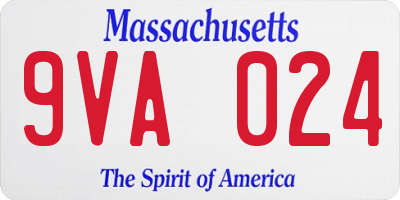 MA license plate 9VA024