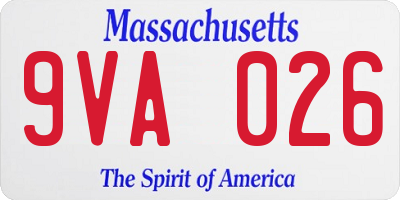 MA license plate 9VA026