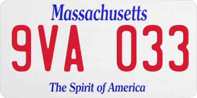 MA license plate 9VA033