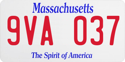 MA license plate 9VA037