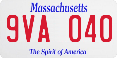 MA license plate 9VA040