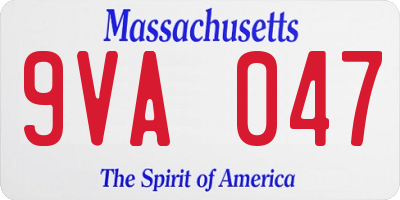 MA license plate 9VA047