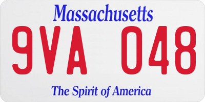 MA license plate 9VA048