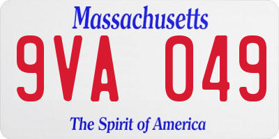 MA license plate 9VA049