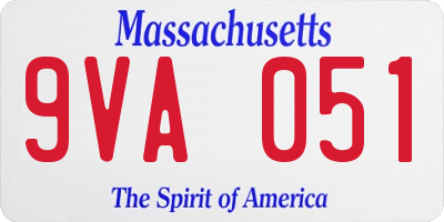 MA license plate 9VA051