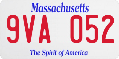 MA license plate 9VA052