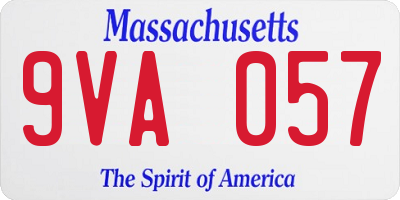 MA license plate 9VA057